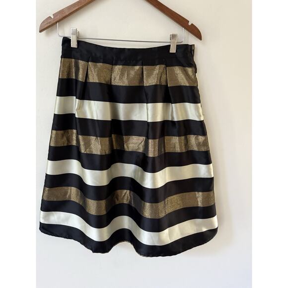 Do+Be Metallic Skirt Size Large A Line Pleated Y2K Holiday Formal Cocktail - Picture 1 of 7